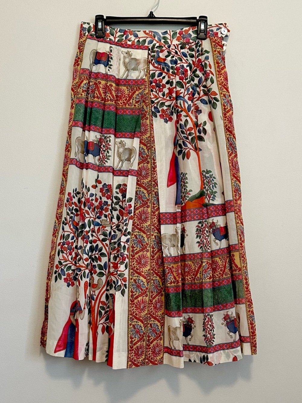 Vintage Geiger Austria Scenic Novelty Print Maxi Skirt Size 10 Folklore Rare - Picture 2 of 11